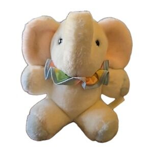 Fan Fair Vintage Plush Elephant Wind‎ Up Musical Stuffed Animal Circus Works